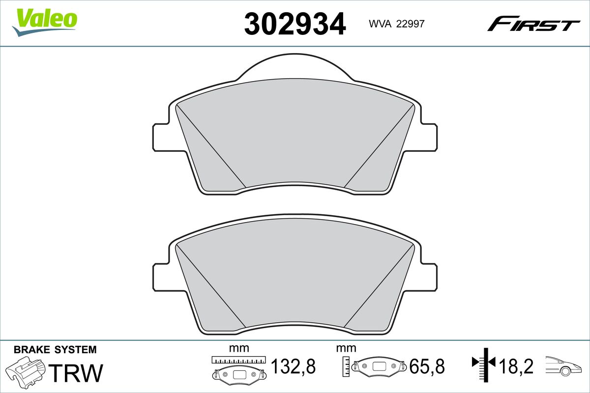 VALEO Fékbetét, mind 302934_VALEO